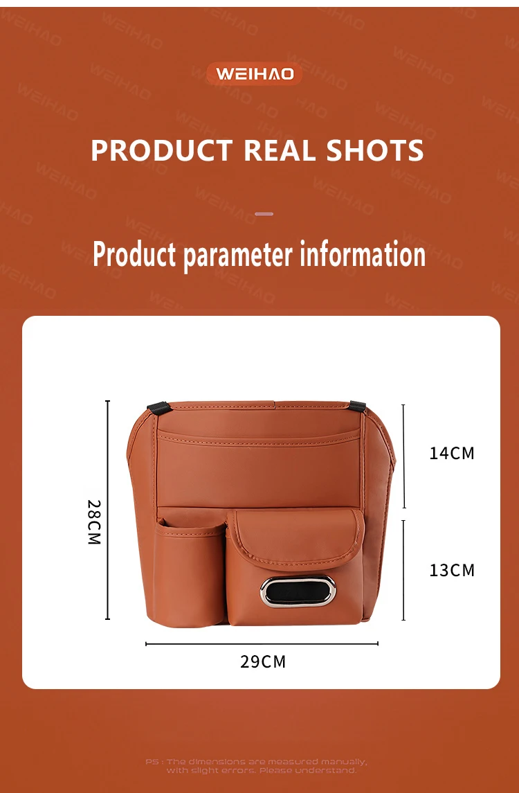 

Multifunctional Leather car center console seat storage bag Garbage bag Storage bag Suitable for most car models Universal