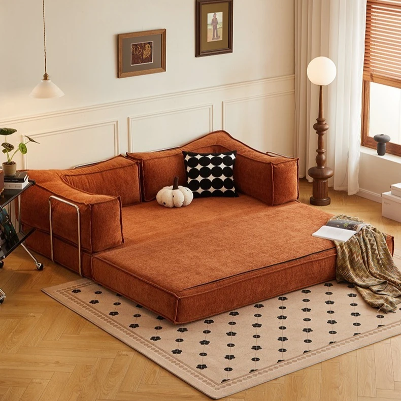 

Italian Minimalist Furniture Living Room Sofas Modural Sofa Bed Vacuum Compression Sofa Retro High-end Couch for Villa Apartment