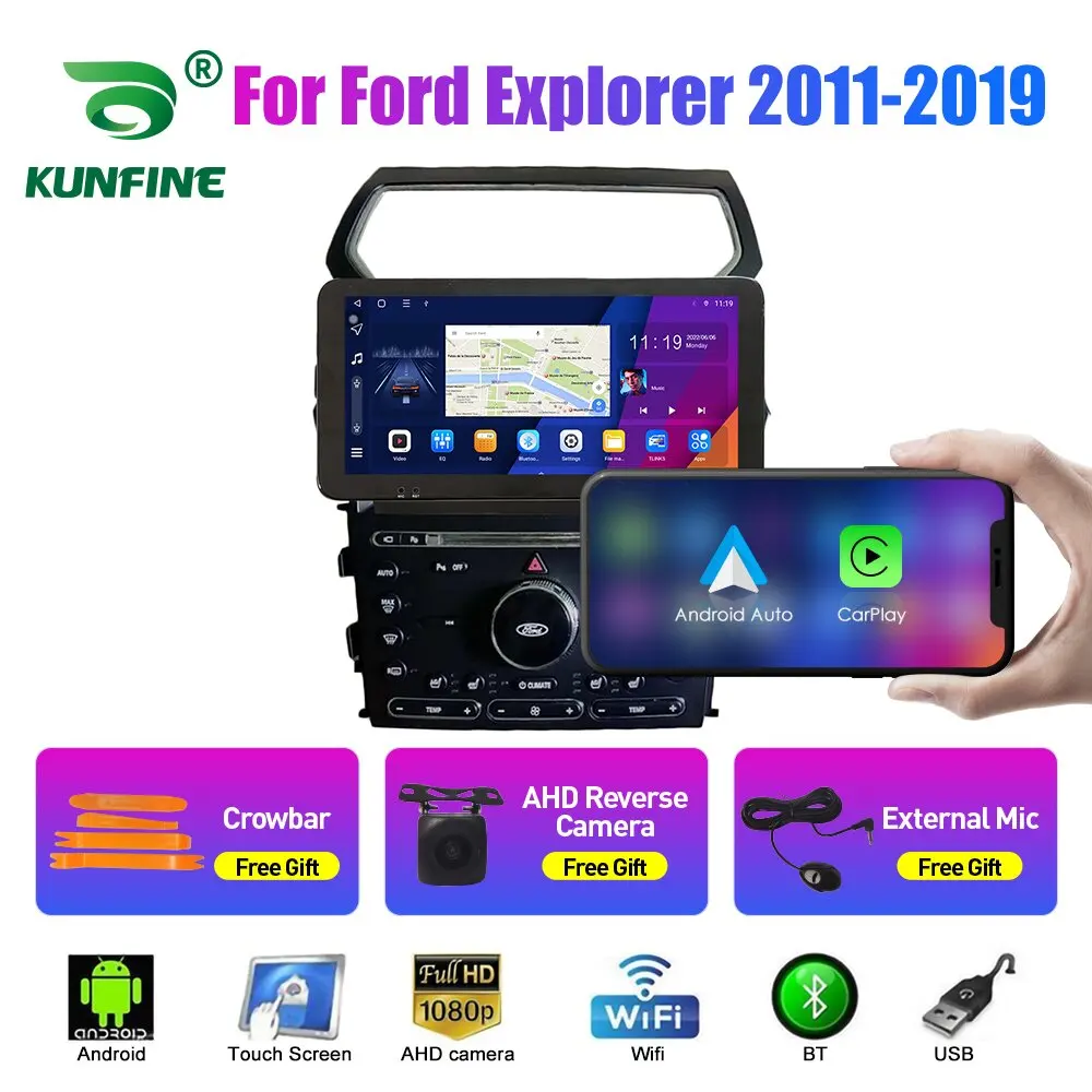 

Автомобильный радиоприемник для Ford Explorer 2011-2019 2Din Android, восьмиядерный автомобильный стерео DVD, GPS-навигатор, плеер QLED, экран Carplay