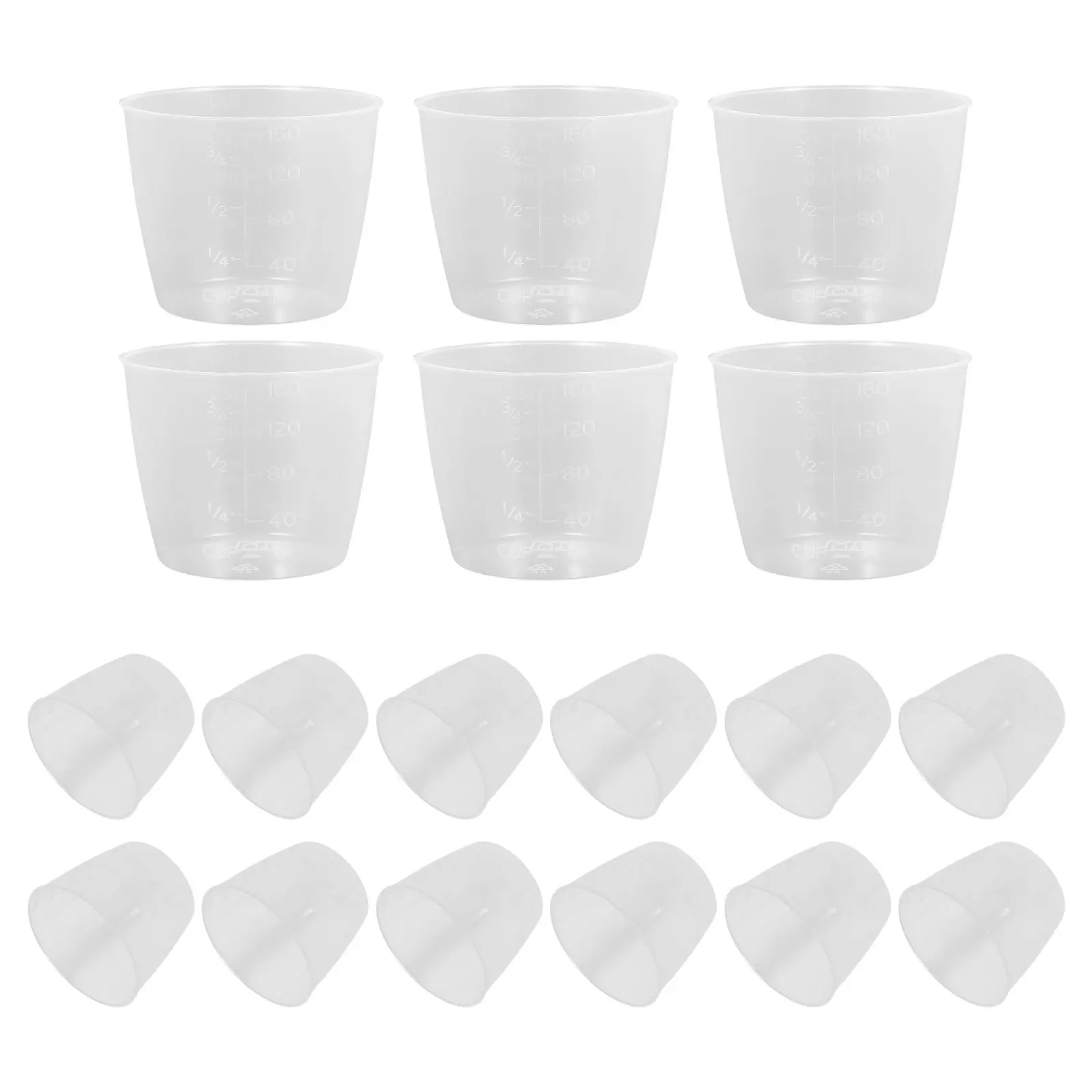 30Pcs Rice Measuring Cups Transparent Plastic Ergonomic Grip Clear Scale Kitchen Supplies Accurate Rice Cooker Measuring Cup