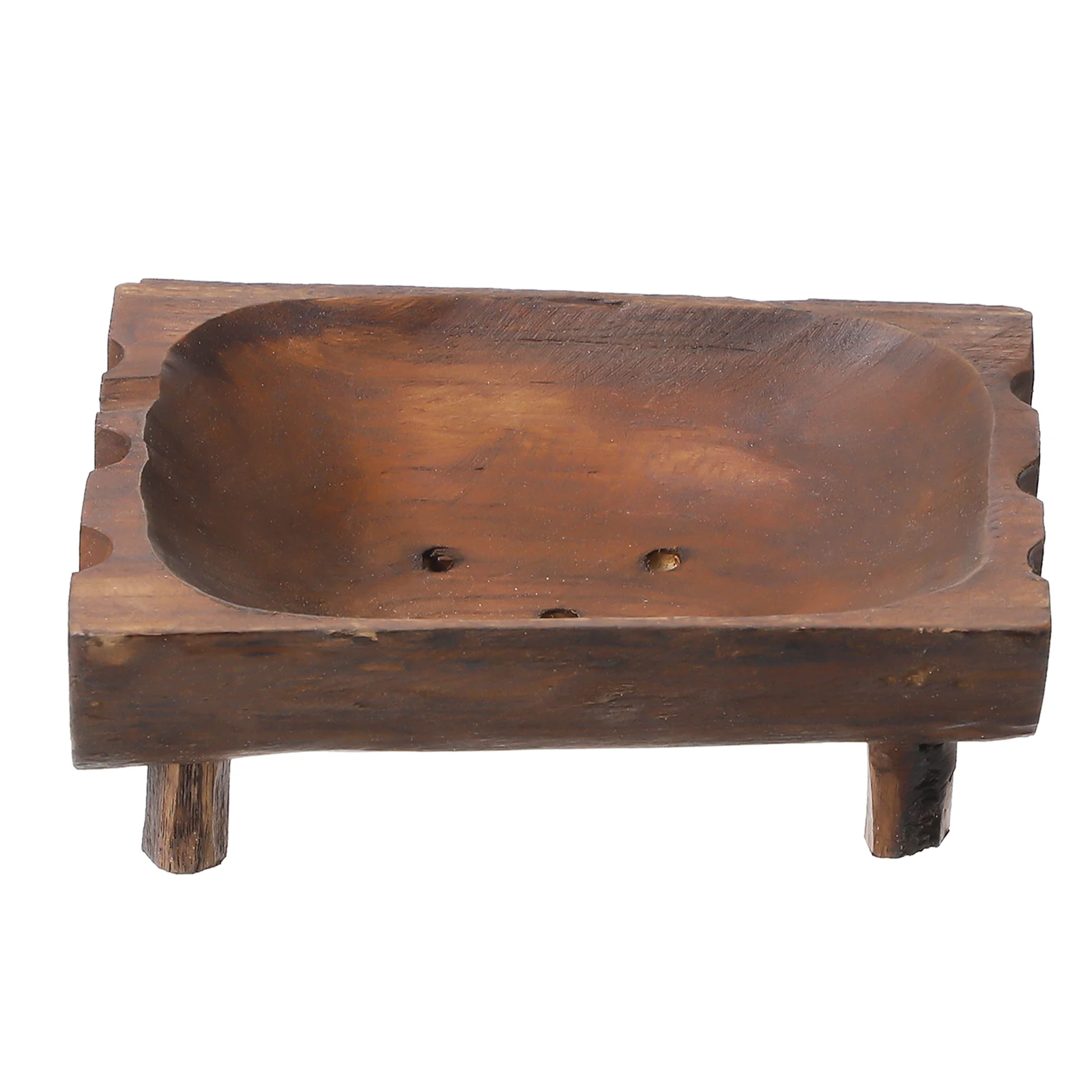

Wooden Soap Holder Natural Teak Storage Case Bathroom Tray Portable Dish Container Small Holes Ventilation Draining Keeps Soap