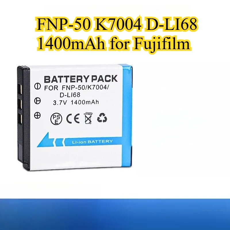 FNP-50 K7004 D-LI68 Battery 1400mAh for Fujifilm FinePix F775EXR F665EXR F505EXR K7004 & Pentax D-LI68 Universal Replacement