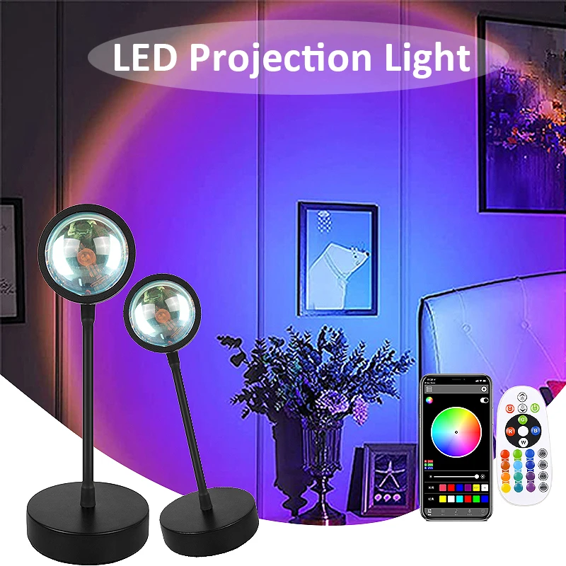 LED Projection Light RGB Sunset Light Remote Control USB Rechargeable IG Photo Theme Event TK Live Streaming Background Lighting