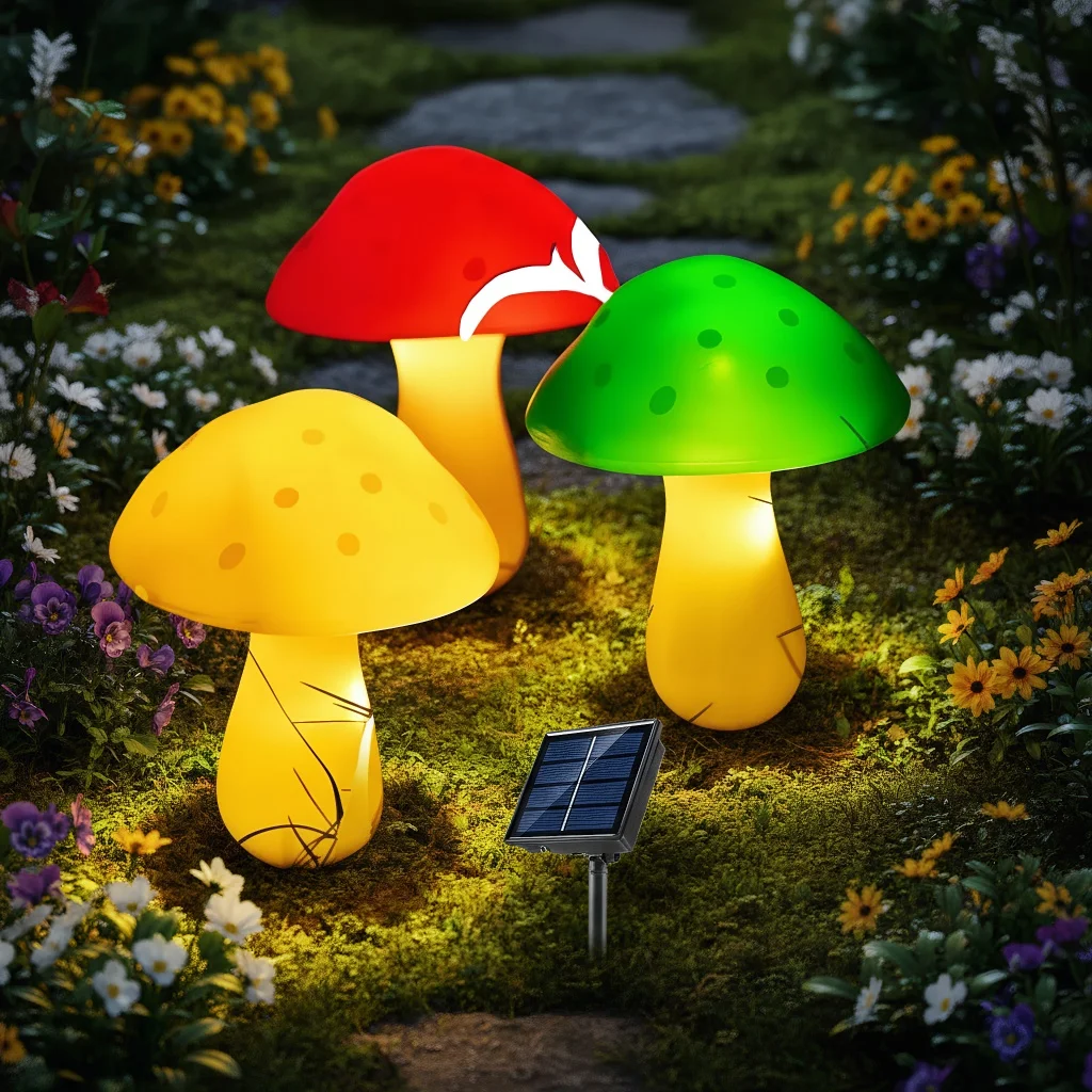 Waterproof Solar Mushroom String Lights - 8-Mode LED Fairy Lights for Christmas Wedding & Outdoor Party Decor