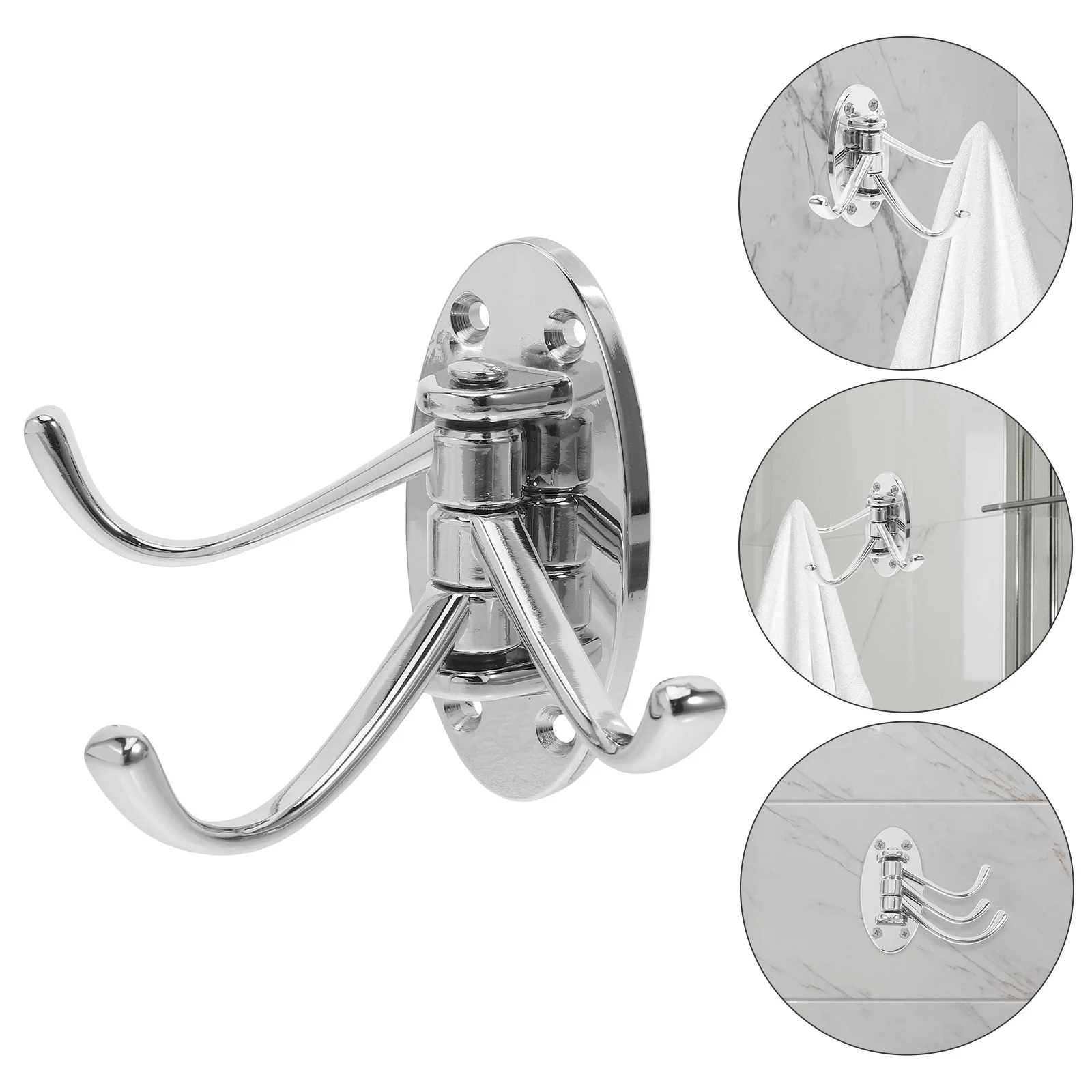 Sturdy Coat Hook Folding Wall-mounted Wearproof Swing Arm Swivel Triple for Towels