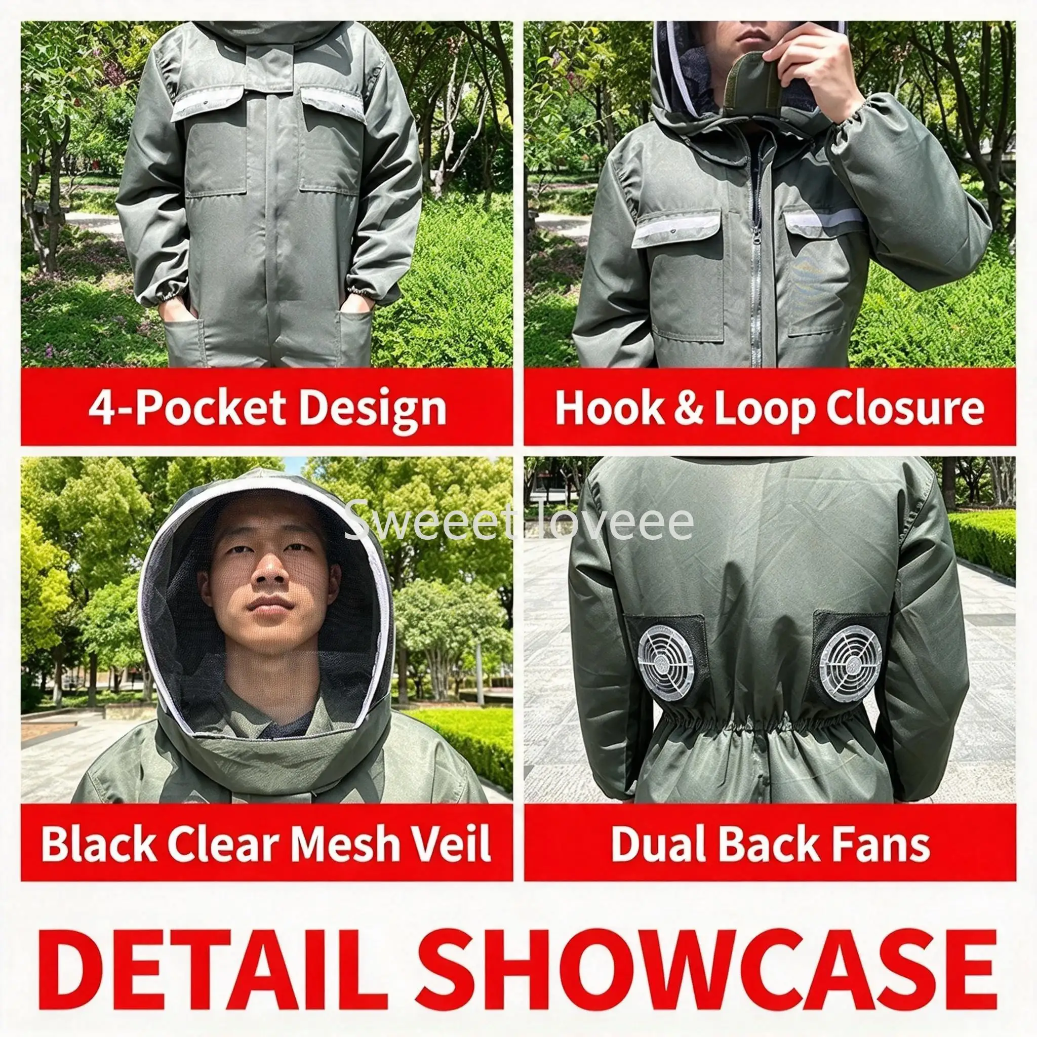 Full Set of One Piece Breathable Bee Keeping Clothes, Protective Clothing, Keeping Sp, Thickened Protective Clothing