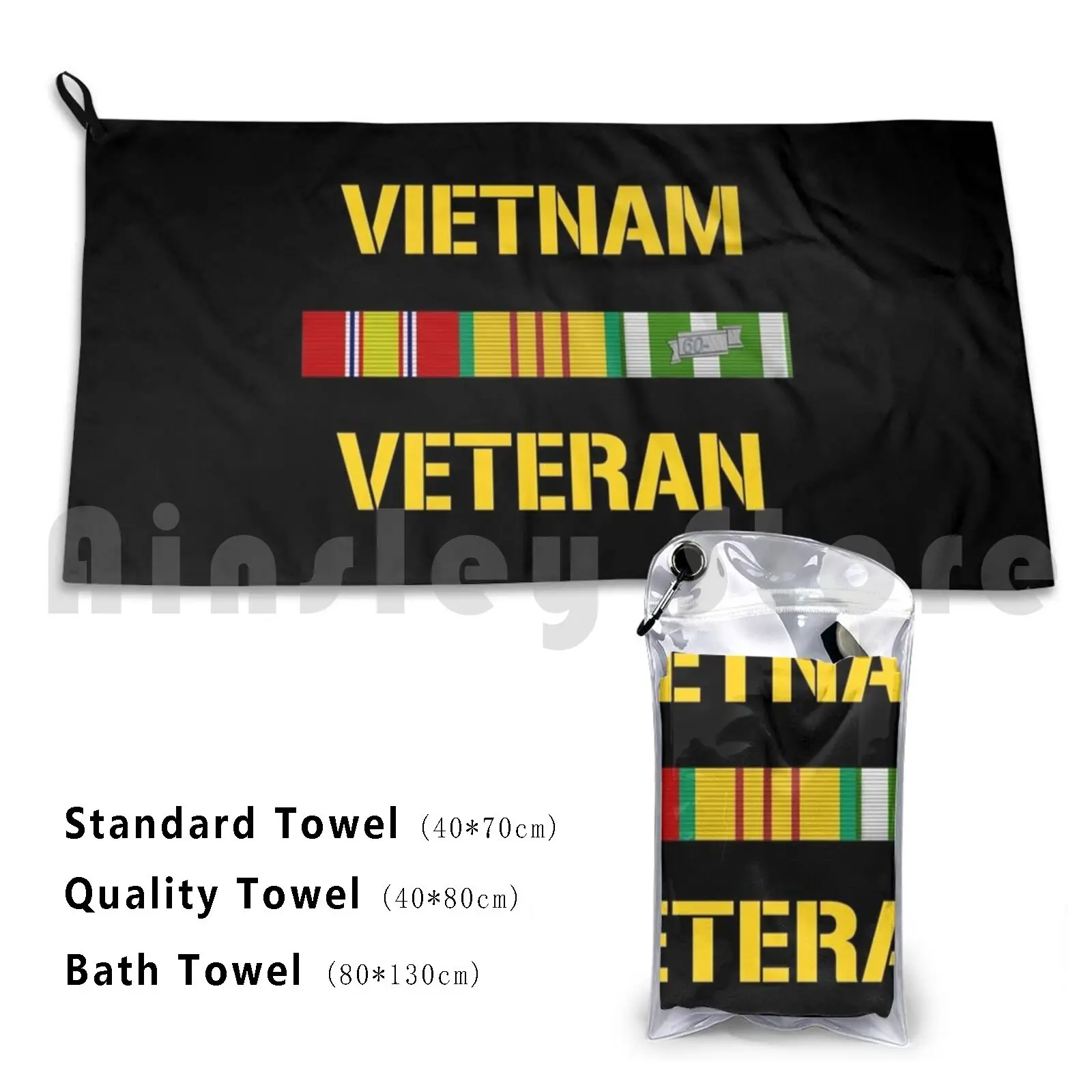 Vietnam Veteran Ribbon Bar Custom Towel Bath Towel Vietnam Veteran Vietnam War Military Vietnam Veteran Bar