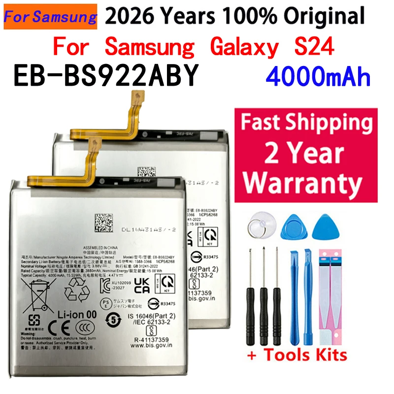 New High Quanlity EB-BS922ABY Battery 4000mAh Battery For Samsung Galaxy S24 Batteries +Free Tools
