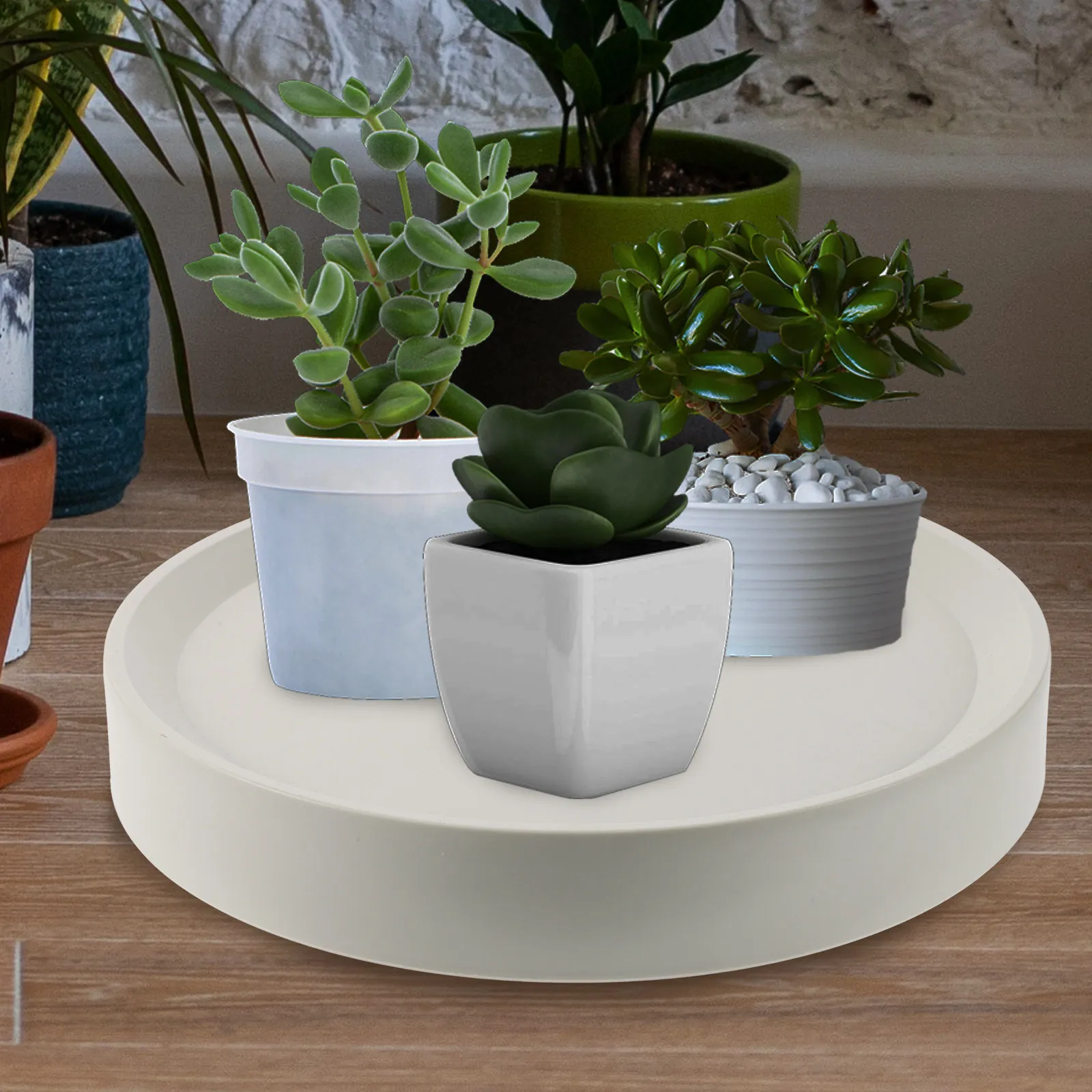 

Пластиковая подставка для цветочных горшков на колесиках, передвижная тележка для сада и дома, усиленная, с круглым основанием, для больших горшков