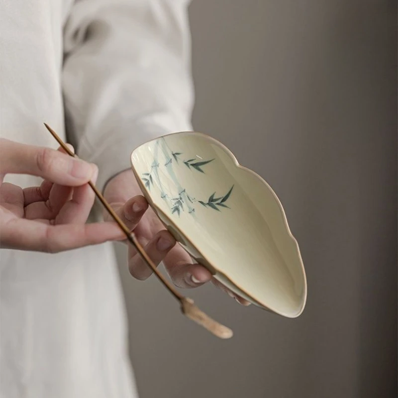 Hand-painted Bamboo Tea Set, Tea Spoon, Retro Kung Fu, Household, Tea Ceremony, Simple, Hand-painted, Household Access