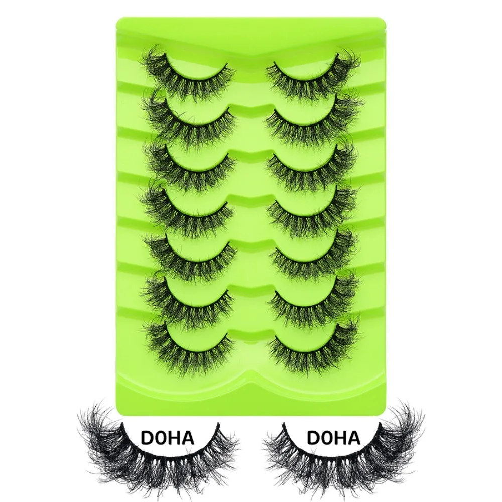 7 pares com tiras de cola gelatinosa cílios postiços anime cosplay vários estilos mangá cílios diy cola livre