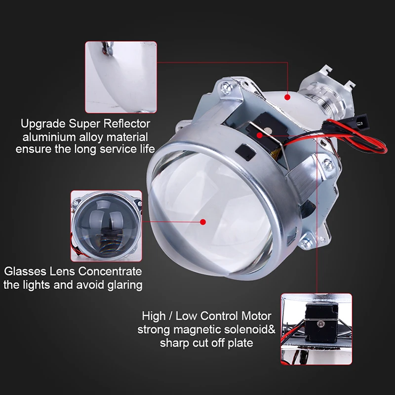 Projector Lenses 3 Inch Super Bright Car Headlight Clear Shot Without Shrouds HID Headlight Lenses Car Motorcycle Accessories