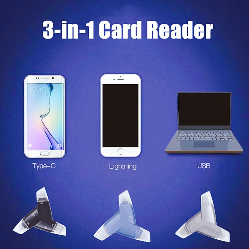 Mini SD TF Kartenleser OTG USB Flash Kartenleser Für Iphone Ipad Tablet Telefon Blitz Typ C Adapter Kamera SD kartenleser
