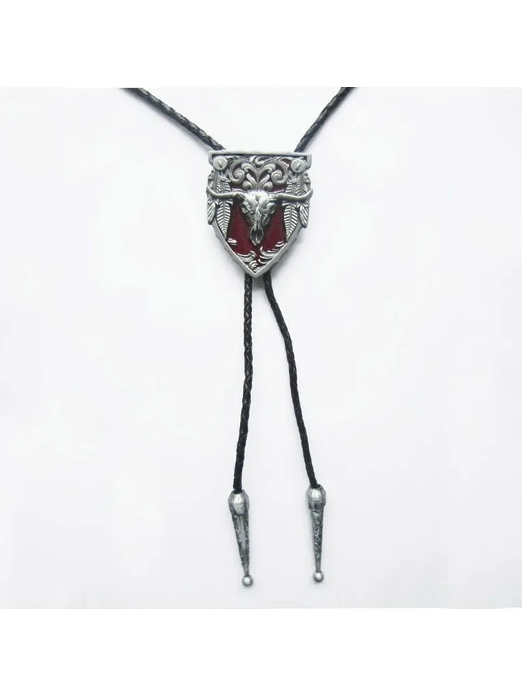 Креативный нишевый галстук-боло премиум-класса в западном стиле, голова быка, рельефный металлический ремесло, праздничный подарок, высококачественное украшение на ощупь