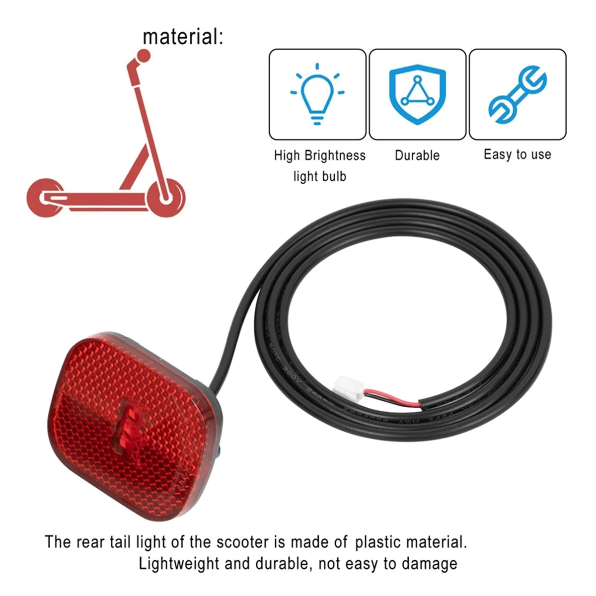 Mudguard Rear Light Brake Light Lamp Compatible with F30D F40D Electric Scooter Rear Mudguard Number NumberHUG