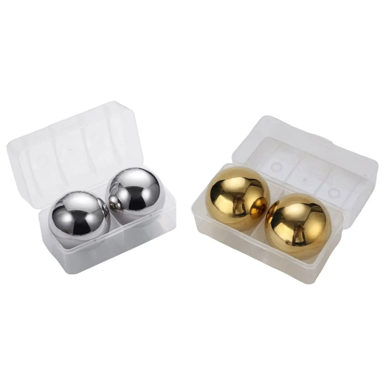 2 Pieces Ice Spheres Easy to Use Stainless Steel Reusable Beverage Chilling Rocks Ice Cubes for Husband Dad Bar Drinks Vodka