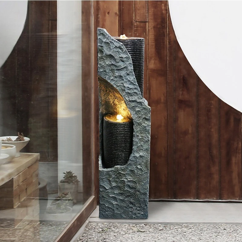 Light Luxury Flowing Water Ornament Modern Simple Fountain Lucky Landing Home Living Room Porch Study Tea Room Decorative Gifts