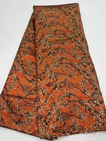 African Brocade Jacquard Lace Fabric 2025 High Quality 5 Yards Lace French Gilding Lace Fabric For Wedding Dresses Women Sewing