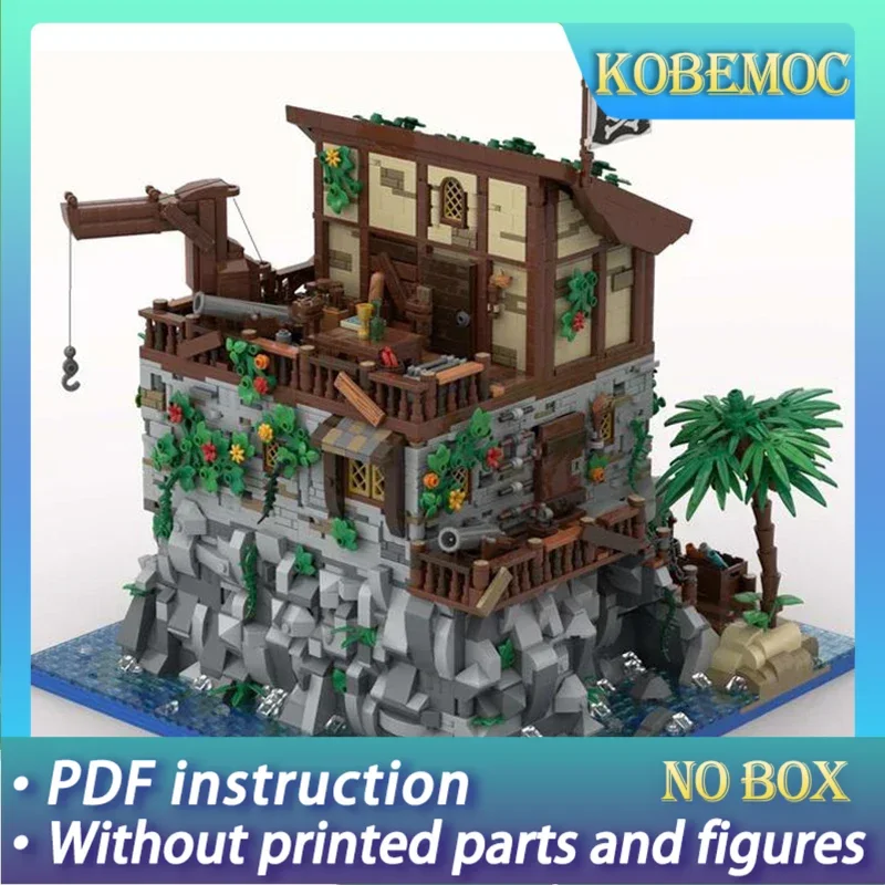 Modelo medieval moc tijolos de construção pirata crânio ilha com casa tecnologia blocos modulares presente brinquedo natal diy conjuntos montagem
