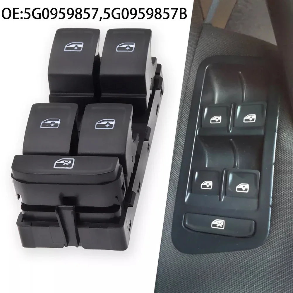 Window Main Control Switch Replacement Part Black For Tiguan 2016-2018 5G0959857 5G0959857B Accessory