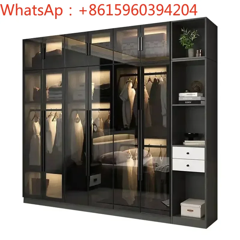 

Nordic light luxury modern minimalist economy glass cloakroom storage storage corner wardrobe