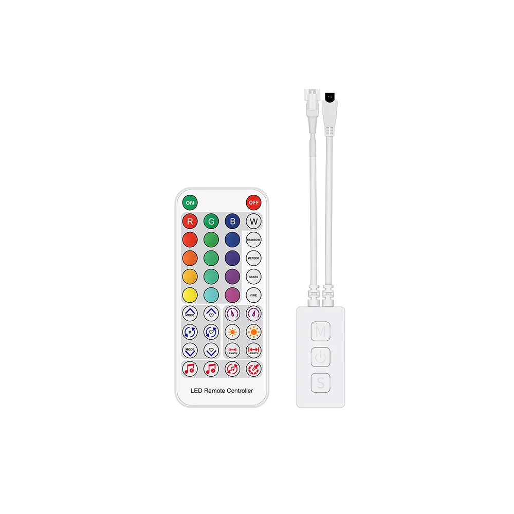 SP611E BlueTooth Music Sync Controller Remote Control Dual Signal Output Pixel LED Controller for Addressable Strip Light