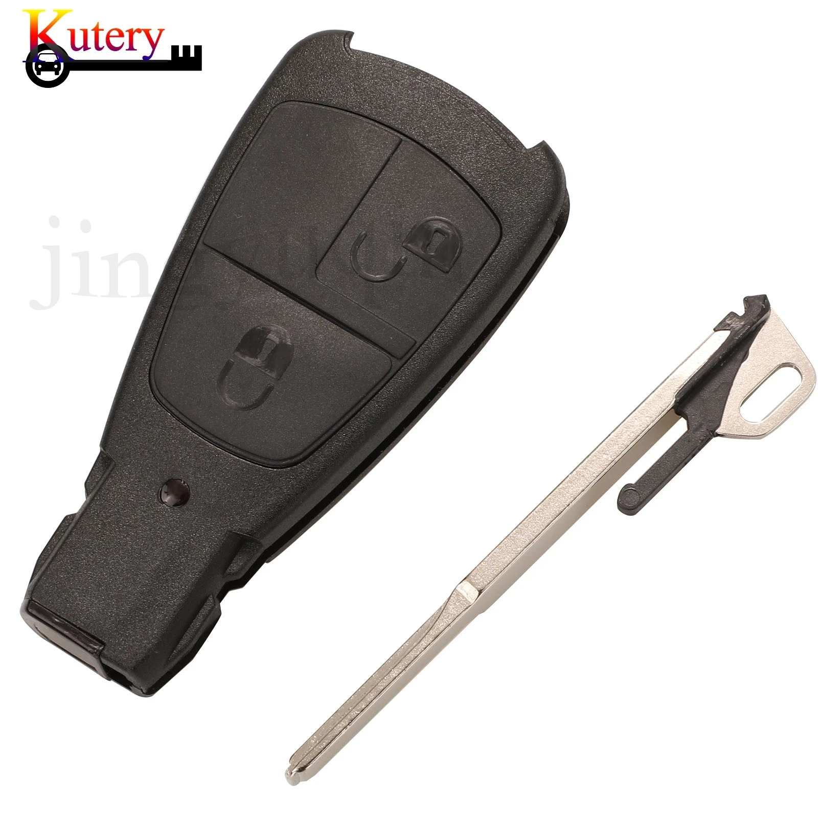 jingyuqin Remote Car Key Shell Cover Case With Old Style For Mercedes-Benz C180 1998-2004 W202 insert Blade 2/3 Buttons