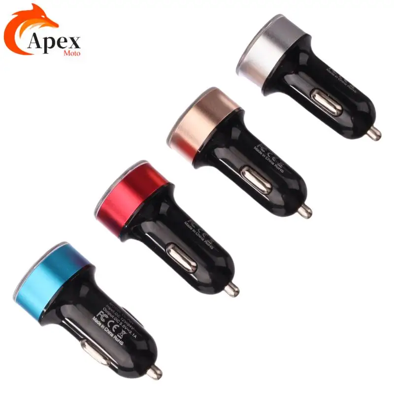 

НОВОЕ 2-портовое автомобильное зарядное устройство USB, адаптер для быстрой зарядки, светодиодный дисплей