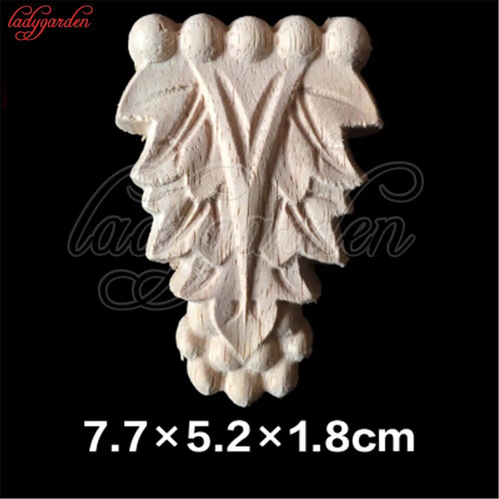1PC Wood Applique Woodcarving European-style Carved Vertical Long Flower Tablet Home Decoration Accessories Ornaments