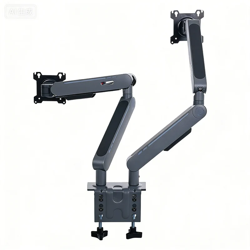 Dual Monitor Stand with C Clamp Wall-Mounted Dual Monitor Arm Expandable Display Bracket for Home Office