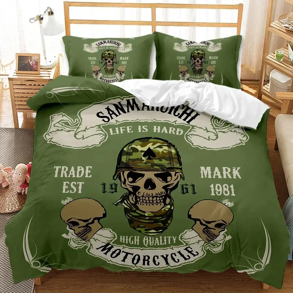Skull Duvet Cover 3D Skeleton Floral Skull Pattern Printed Bedding Duvet Cover, Lightweight Microfiber Gothic Bedding Queen Size
