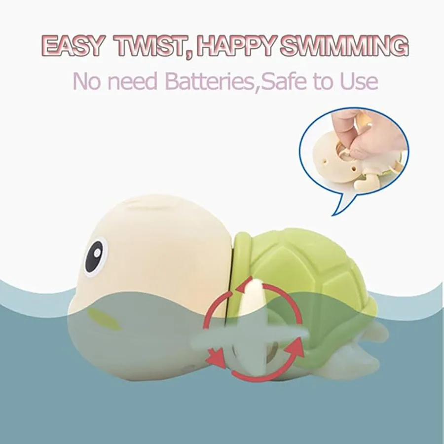 ของเล่นอาบน้ําเด็ก Water CHAIN Clockwork ชุดว่ายน้ําน่ารักเต่าว่ายน้ําของเล่นเด็กวัยหัดเดินสระว่ายน้ําชายหาดของเล่นคลาสสิกสําหรับเด็กเล่นน้ํา