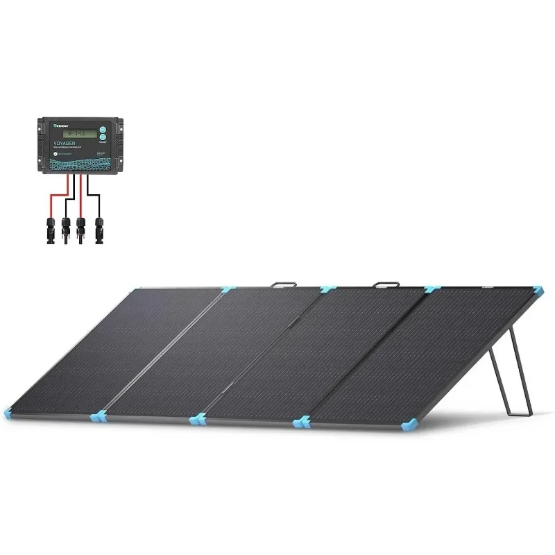 Lightweight Portable Solar Suitcase with Waterproof 20A Charger Controller, Solar Charger for Power Station RV Camping Off Grid