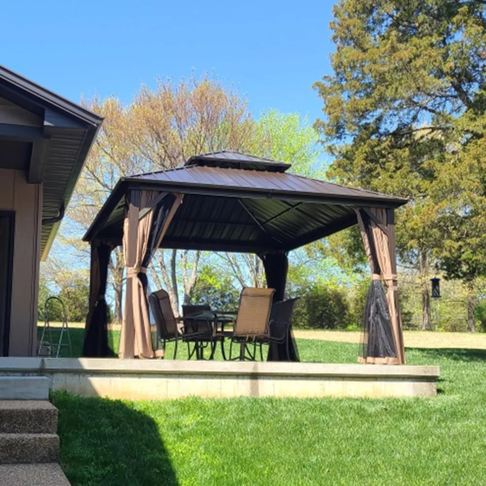 12x14 Outdoor Hardtop Gazebo, Metal Gazebo for Patios view 4