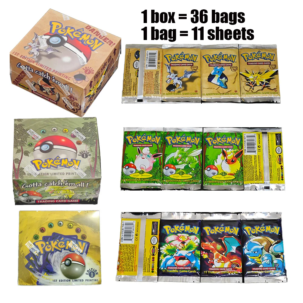 Pokemon Foil 36 Packs 1ST Edition Classic Base Set Proxy Cards PKM Games  Board Games Whole Set Card Collection Toys Gifts New - AliExpress 26