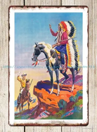 1955 Kit Carson’s Cowboy Annual cover art metal tin sign retro