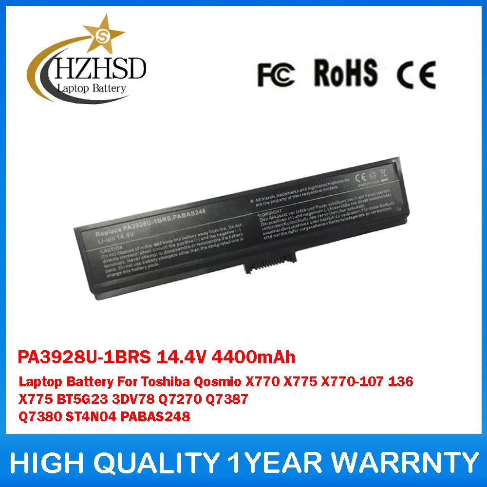 

PA3928U-1BRS 14.4V 4400mAh Laptop Battery For Toshiba Qosmio X770 X775 X770-107 136 X775 BT5G23 3DV78 Q7270 Q7387 Q7380 ST4N04