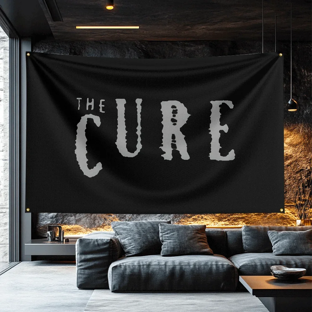 the cure Tribute Band Flag  Polyester Decorative Banner For Garage Wall Decor Rocker Gift
