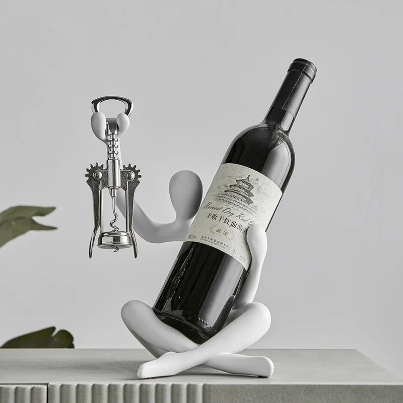 1 Creative Abstract Character Wine Rack Storage Decoration Wine Bottle Rack Living Room Home Decoration Kitchen Organizer