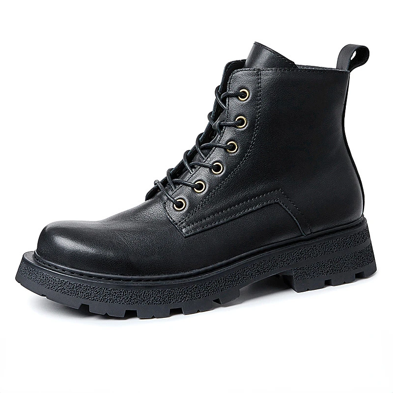 Retro Style Men's Genuine Leather Ankle Boots 2024 Luxury Brand Handmade Comfortable Classic British Trend Platform Boots Shoes image 6