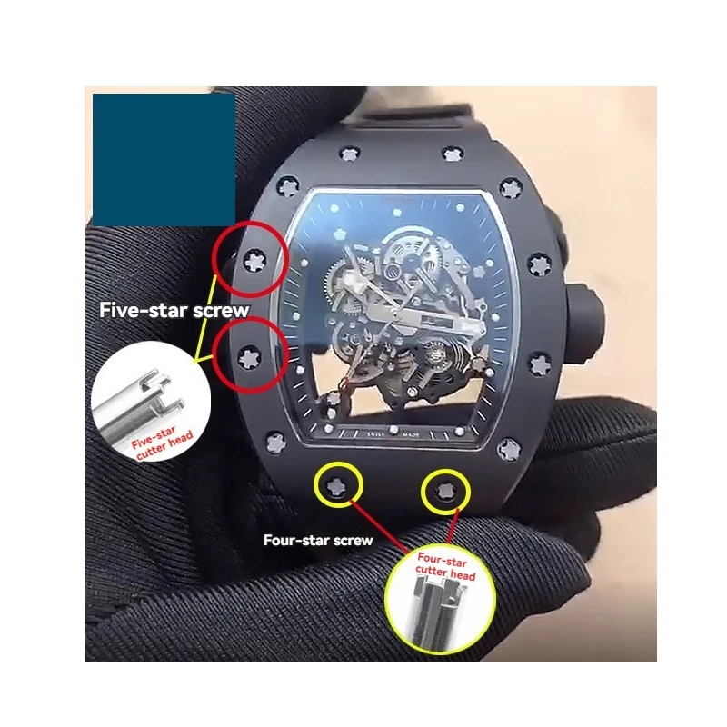 Watch Repair Tool Cover Opener Red Screwdriver For Richard Mille 4 5 Four stars Claws Screwdriver RM Strap Men's Removal Tools