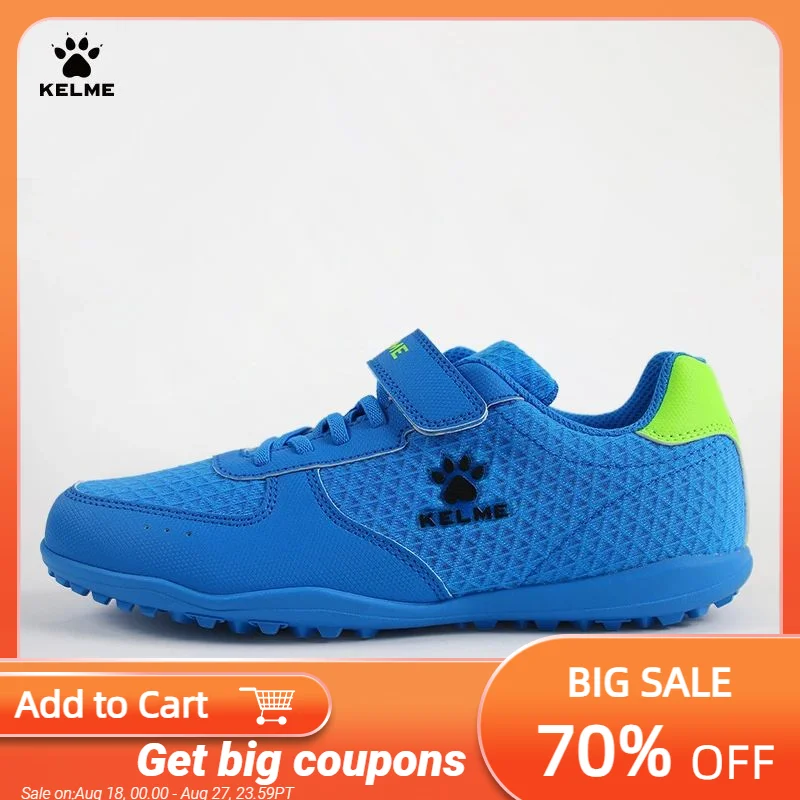 

Kelme Children's Football Shoes Men's Broken Nails Youth Velcro Primary School Girls Breathable Specialized Training