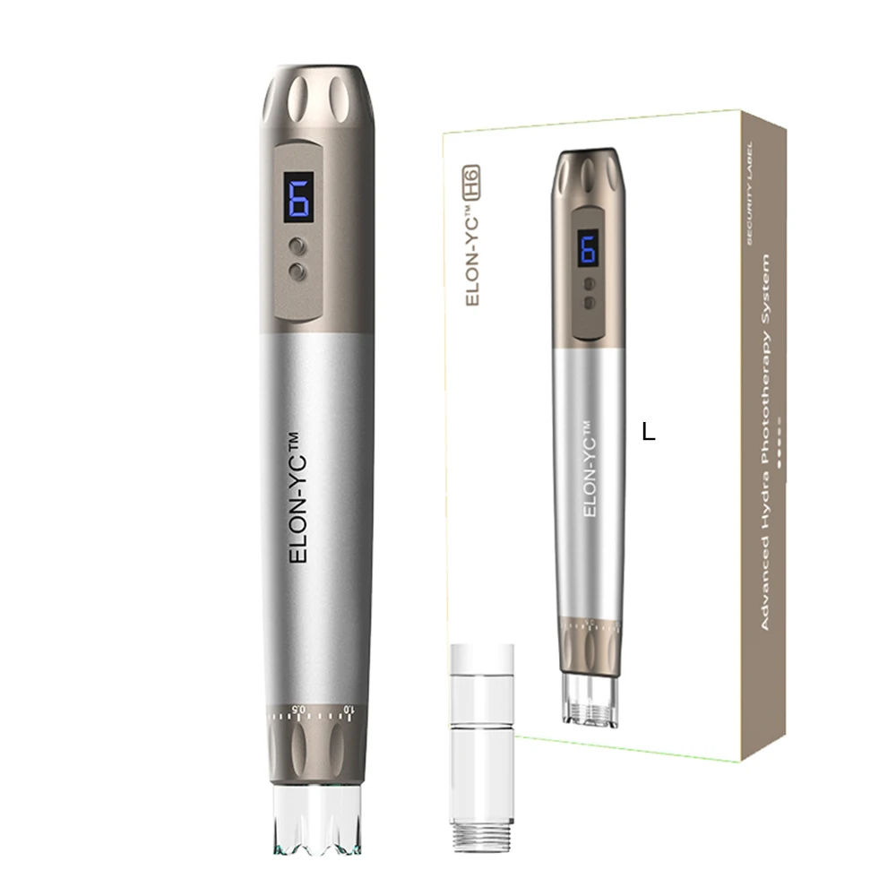 Hydra Derma Pen H6 inalámbrico, dispositivo profesional de belleza para el cuidado de la piel, con 5 cartuchos de aguja de piezas, de alta calidad