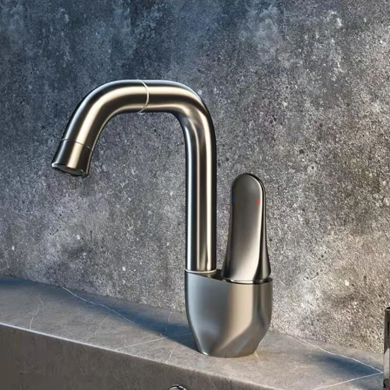 Washbasin Faucet Water Plated Brass Sink Faucet Brushed Tap Bathroom Sink Faucet Basin Tapware Tap Tap Set Waterfall Korea Type