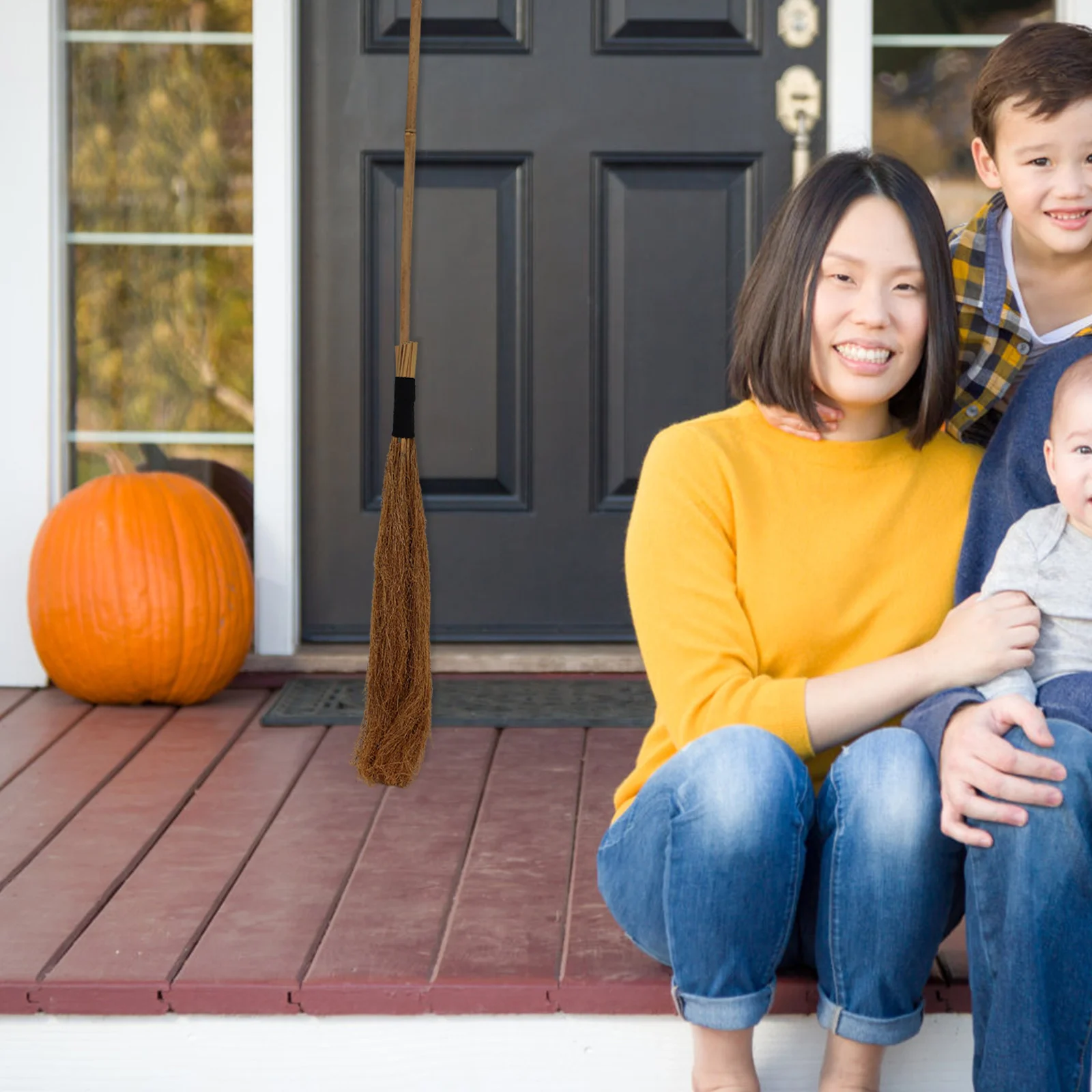 

1pc Halloween Witch Broom Prop Retractable Flying Broomstick Decorative Besom For Halloween Party Decoration Masquerade