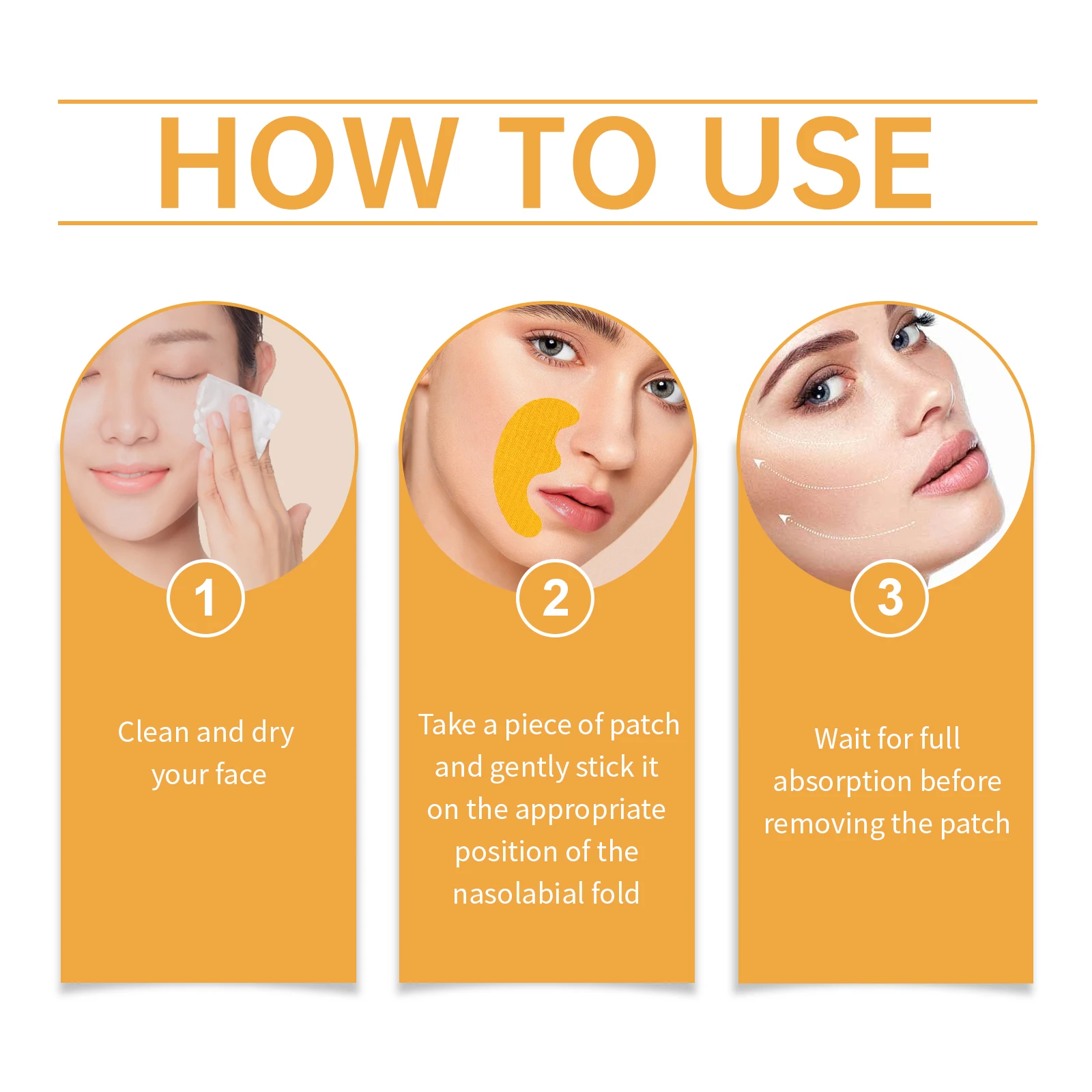 Parche para eliminar arrugas, pliegues nasolabiales hialurónicos, pegatina de Estiramiento facial, Gel reafirmante de líneas finas para la frente, mascarilla de colágeno antienvejecimiento