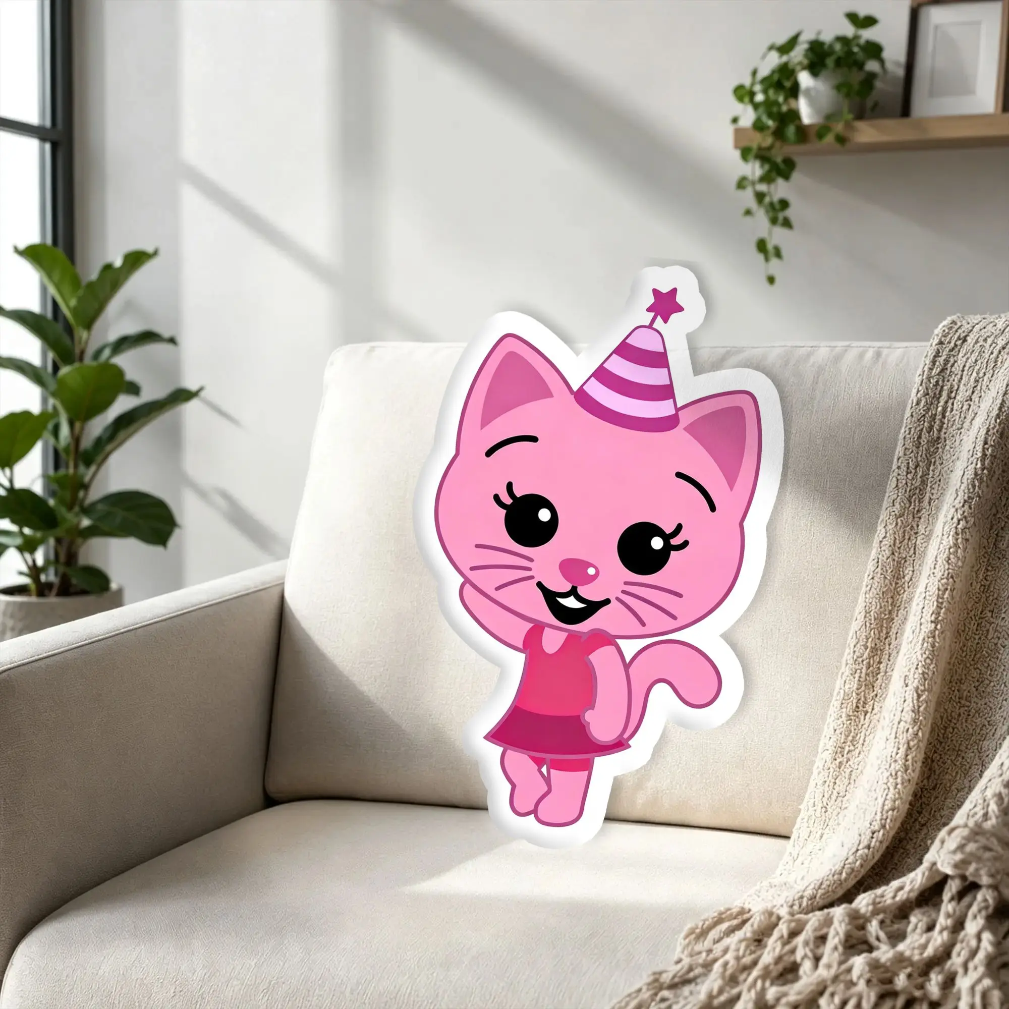 Custom P-Plims Stuffed Pillow Cushion Preschool Education Animation Funny Velvet Cushion Personalized Pillows For Bed