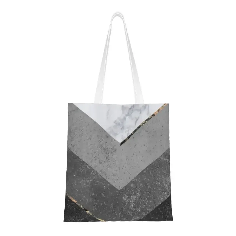 

Kawaii Marble Gray Copper Black Gold Shopping Tote Bags Reusable Abstract Pattern Canvas Groceries Shopper Shoulder Bag