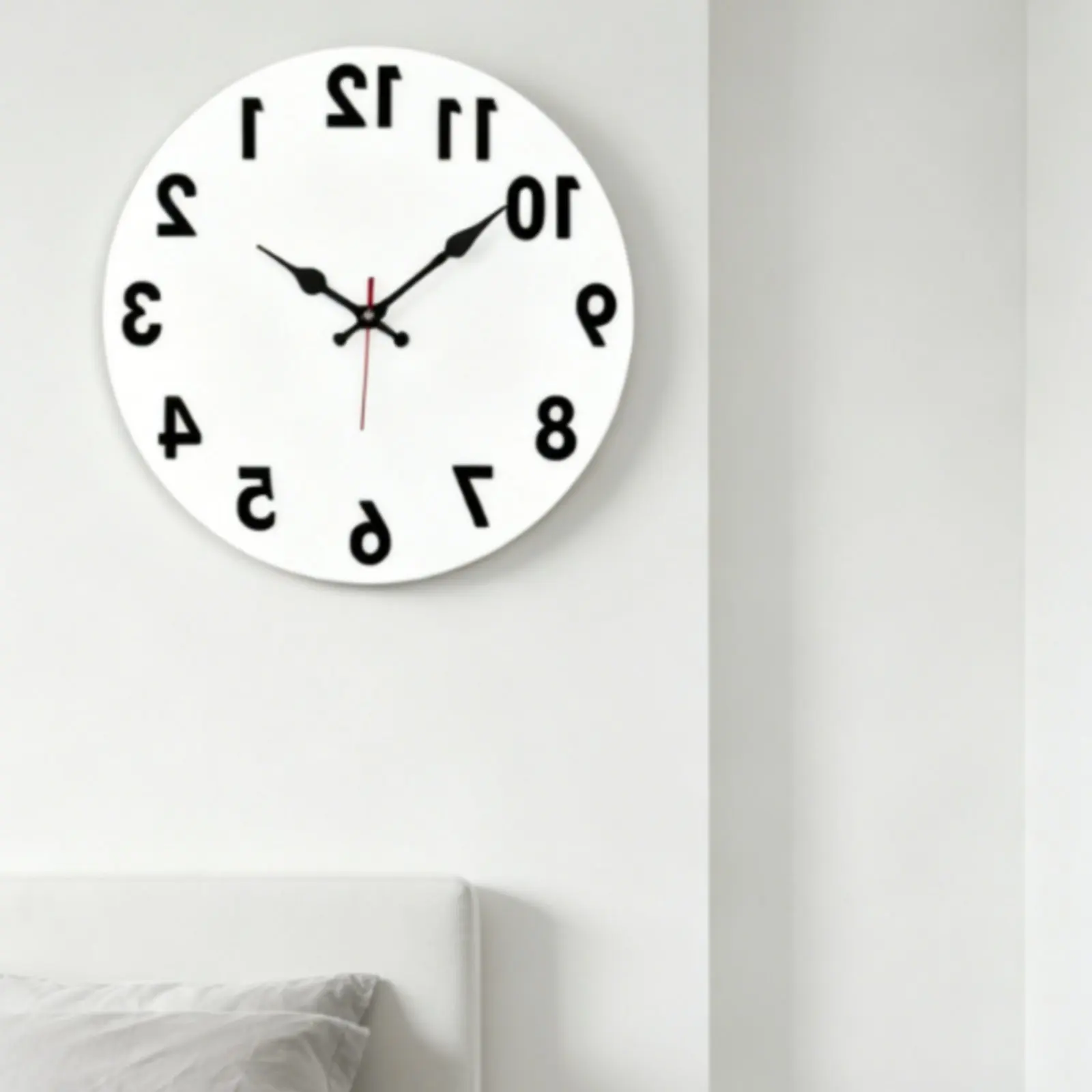 Backward Timepiece Decorative Counterclockwise Timepiece Home Decor Easy to Read Battery Operated for Living Room