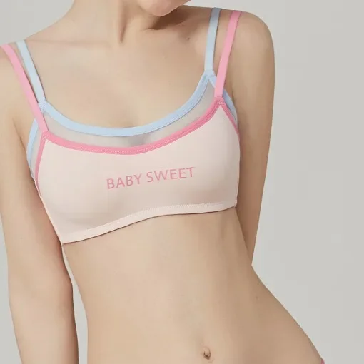 น่ารักด้านบน Anti-Light Gathering สบาย Breathable Non-Marking ชุดชั้นในชุดชั้นในชุดผู้หญิงสาวญี่ปุ่น Bra